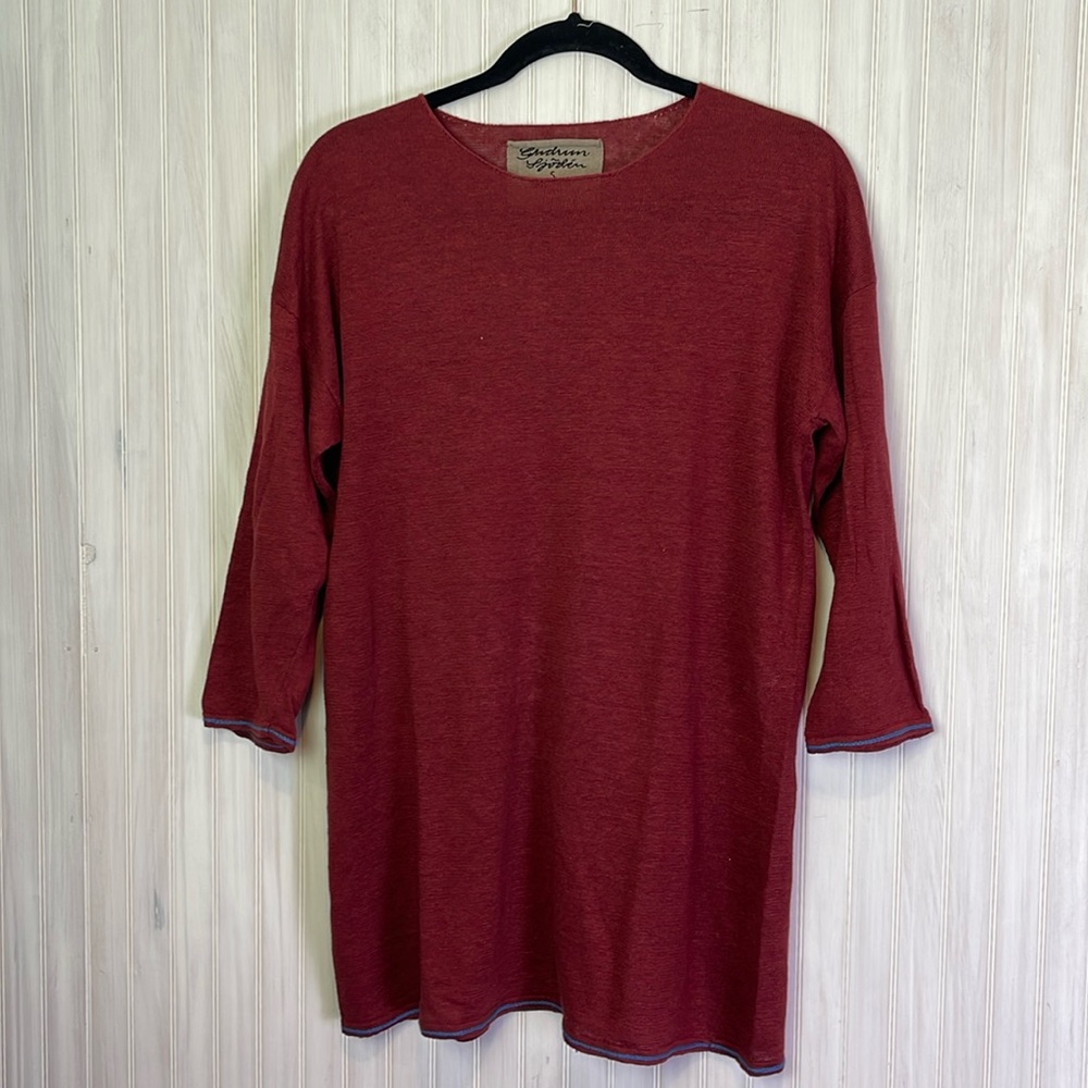 GUNDRUN SJODEN ORGANIC LINEN SWEATER TUNIC SMALL